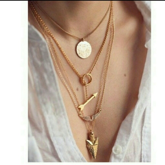 Jewelry - 💕4 for $25💕Hot Multilayer Arrow Necklace